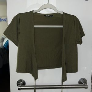 Dark Green Wrap-Around Crop Top